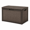 Garten-Aufbewahrungsbox 120×60×63 cm Kunststoff Dunkelbraun mit Deckel in Rattanoptik