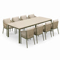 Gartenmöbelset 240×100 cm Aluminium Beige Grün für Terrasse moderner Stil