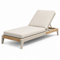 Sonnenliege 200×75×85 cm mit Metall Holzgestell Beige verstellbare Rückenlehne