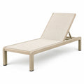 Gartenliege 200×65×35 cm Aluminium Beige mit verstellbarer Rückenlehne