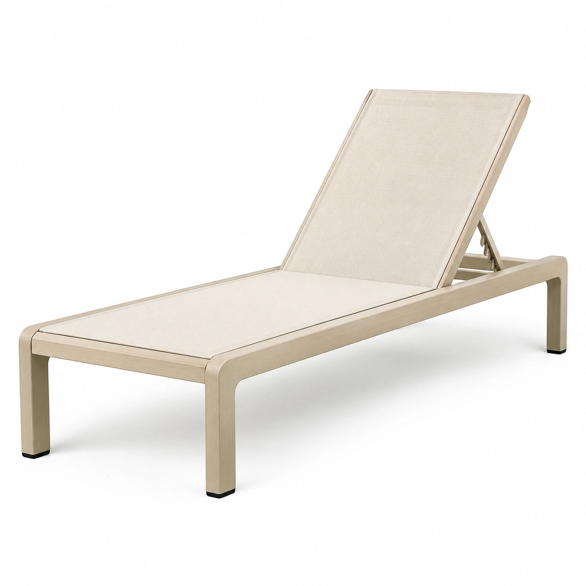 Gartenliege 200×65×35 cm Aluminium Beige mit verstellbarer Rückenlehne