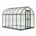 Gewächshaus 240×190×195cm Polycarbonat Dunkelgrün mit Doppeltür Runddach