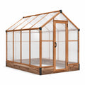 Gewächshaus 240×190×210 cm aus Holz transparent mit Satteldach