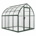 Gewächshaus 300×190×200 cm Aluminium Grün mit Polycarbonatplatten für Garten